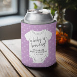 A Baby Is Brewing -- Couples Shower Can Edit Color Can Cooler at Zazzle