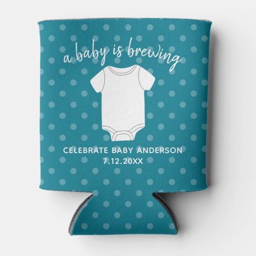 A Baby is Brewing _ Couples Shower Favor Blue Boy Can Cooler