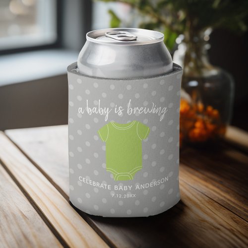A Baby is Brewing _ Couples Shower Favor Neutral Can Cooler