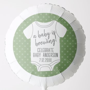 A Baby Is Brewing -- Couples Shower - Green Balloon by MarshBaby at Zazzle