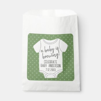 A Baby Is Brewing -- Couples Shower - Green Favor Bag by MarshBaby at Zazzle