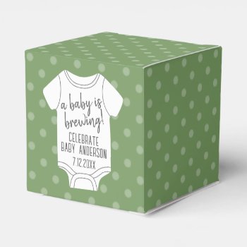 A Baby Is Brewing -- Couples Shower - Green Favor Boxes by MarshBaby at Zazzle