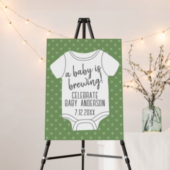 A Baby Is Brewing -- Couples Shower - Green Foam Board by MarshBaby at Zazzle