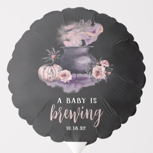 A Baby Is Brewing  Cute Halloween Baby Shower Balloon