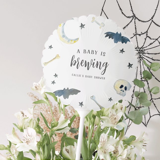 A Baby Is Brewing | Cute Halloween Baby Shower Balloon (Creator Uploaded)