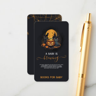 A Baby Is Brewing Cute Halloween Baby Shower Books Enclosure Card
