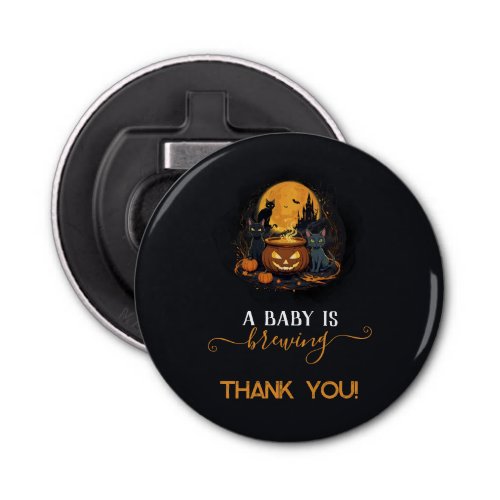 A Baby Is Brewing Cute Halloween Baby Shower Bottle Opener