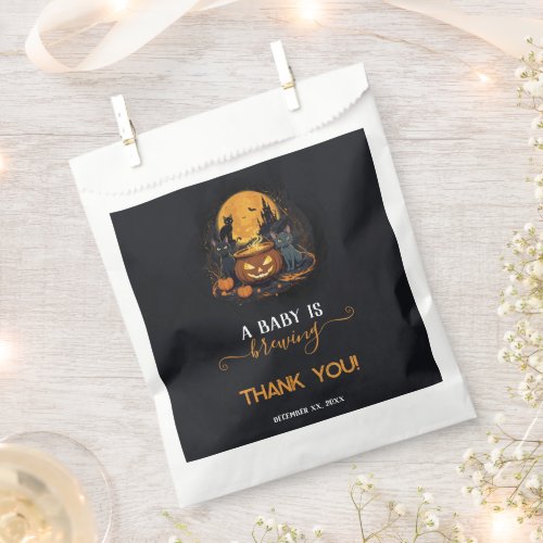 A Baby Is Brewing Cute Halloween Baby Shower Favor Bag