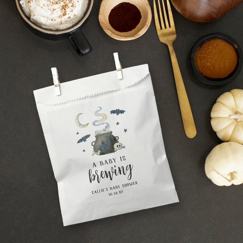 A Baby Is Brewing Cute Halloween Baby Shower Favor Bag