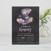 A Baby Is Brewing | Cute Halloween Baby Shower Invitation (Standing Front)