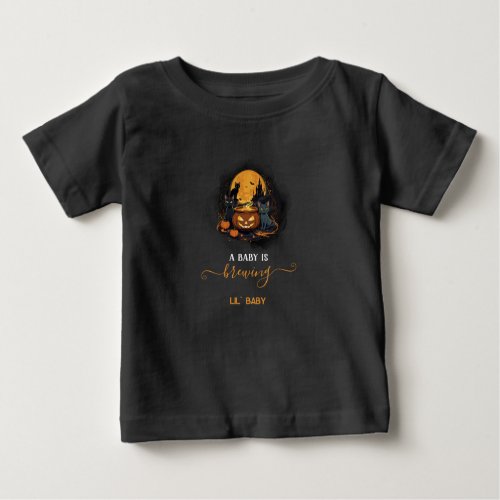 A Baby Is Brewing Cute Halloween Baby Shower Lil Baby T_Shirt