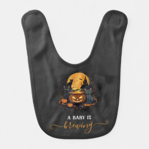 A Baby Is Brewing Cute Halloween Baby Shower Lil Bib