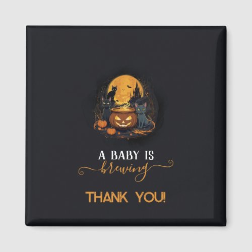 A Baby Is Brewing Cute Halloween Baby Shower Magnet