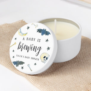 A Baby Is Brewing Cute Halloween Baby Shower Mini Candle Favors