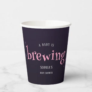 A Baby Is Brewing Cute Halloween Baby Shower Paper Cups