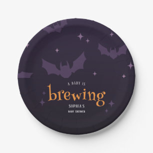 A Baby Is Brewing Cute Spooky Baby Shower  Paper Plates