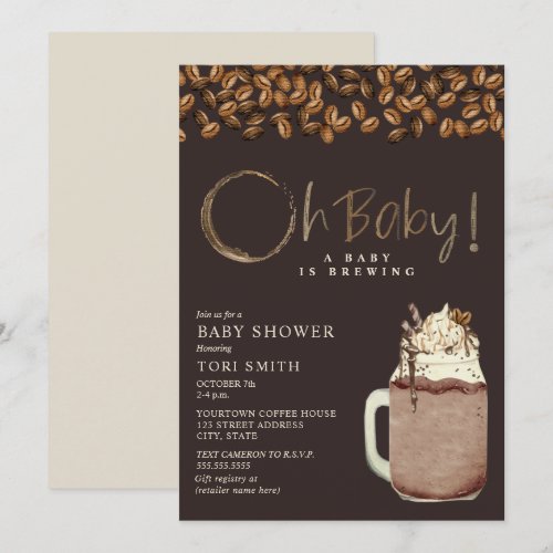 A Baby Is Brewing Dark Iced Coffee Oh Baby Shower 