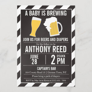 A Baby is Brewing Diaper and Beer Party Invitation