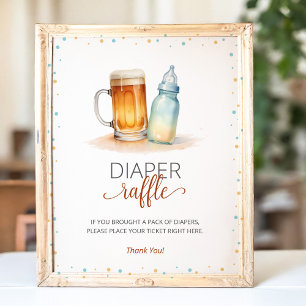 A Baby is Brewing Diaper Raffle Baby Shower Game Poster