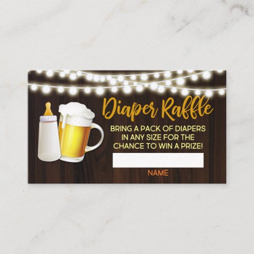 A Baby is Brewing Diaper Raffle Card