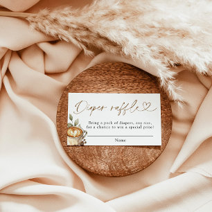 A Baby is Brewing Diaper Raffle Card, Coffee Baby Enclosure Card