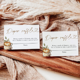 A Baby is Brewing Diaper Raffle Card, Coffee Baby Enclosure Card