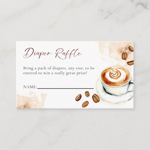 A Baby is Brewing Diaper Raffle Coffee Baby Shower Enclosure Card