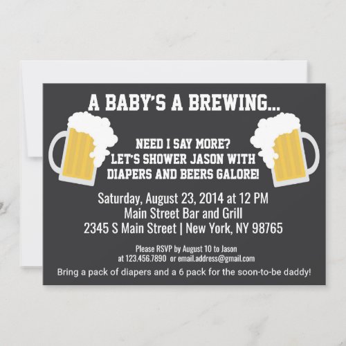 A Baby is Brewing Diaper Shower Invitation