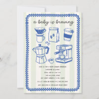 A Baby Is Brewing Doodle Boy Blue Baby Shower
