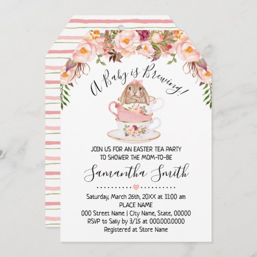 A Baby is Brewing Easter Tea Shower Invitation
