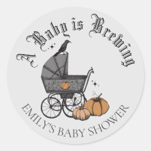 A Baby is Brewing Fall Baby Shower Favor Sticker
