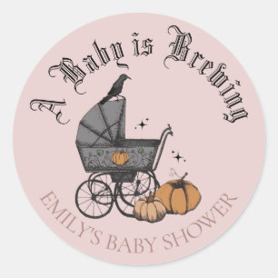 A Baby is Brewing Fall Baby Shower Favor Sticker