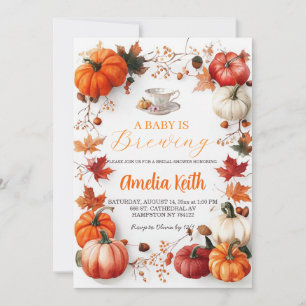 A Baby Is Brewing Fall Baby Shower Invitation Pump