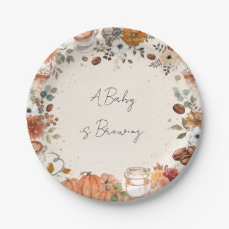 A Baby is Brewing Fall Coffee Paper Plates