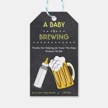 A Baby Is Brewing Favor Tag by Cardinal_Corner at Zazzle