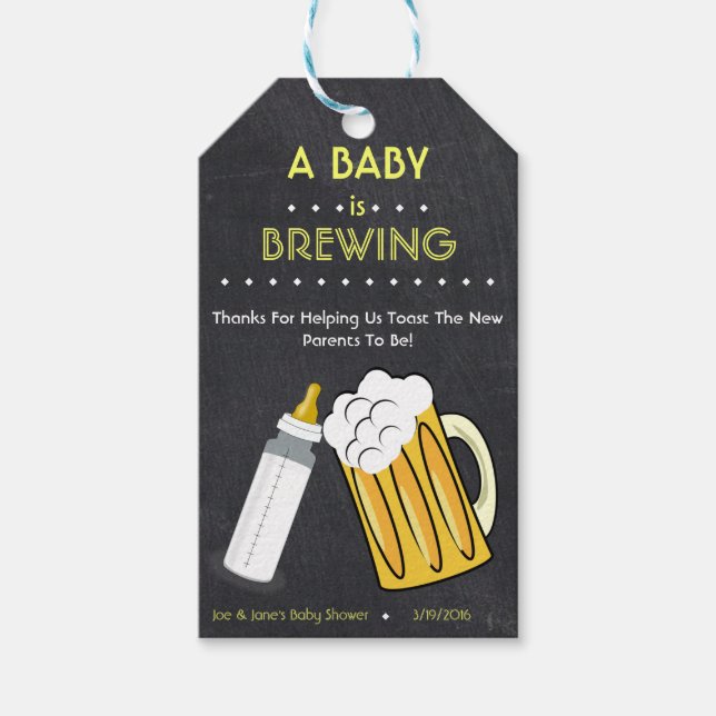 A Baby Is Brewing Favor Tag (Front)