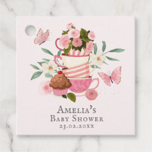 A Baby is brewing floral teacups Baby shower Favor Tags