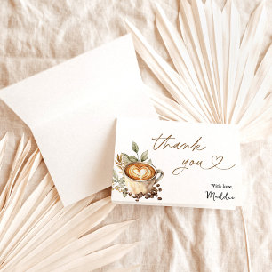 A Baby is Brewing Folded Thank You Cards, Coffee Card