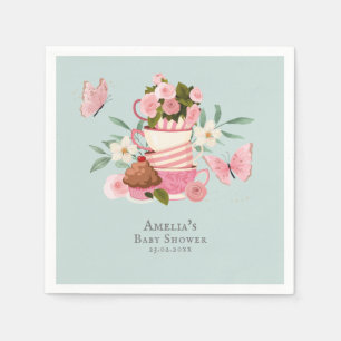 A Baby is brewing garden tea party Baby shower Napkins