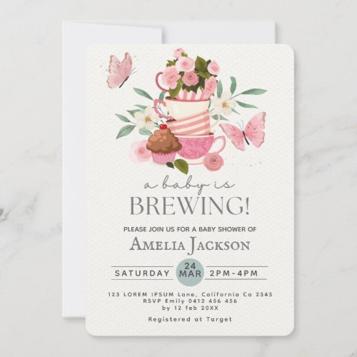 A Baby is brewing gender neutral Baby shower Invitation