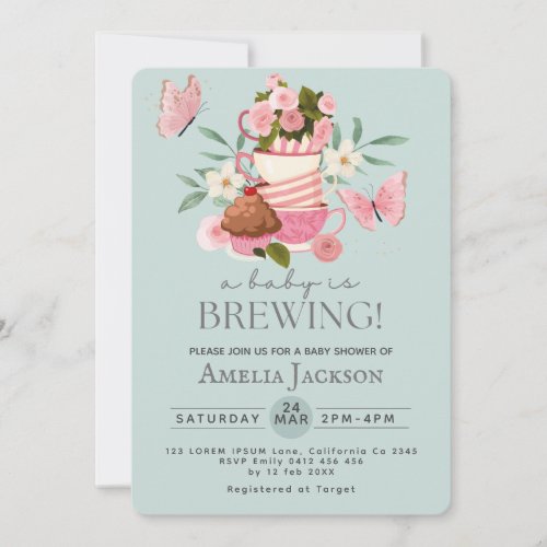 A Baby is brewing gender neutral Baby shower Invitation