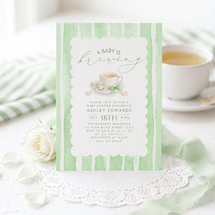 A Baby is Brewing Gender Neutral Baby Shower Tea Invitation