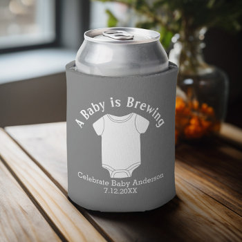 A Baby Is Brewing - Gender Neutral Shower Favor Can Cooler by MarshBaby at Zazzle