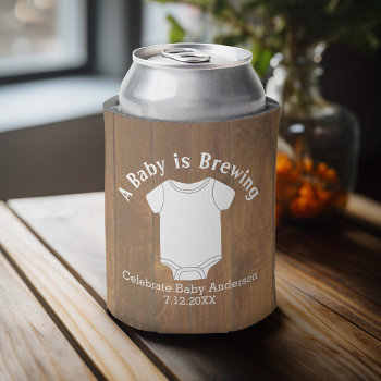 A Baby Is Brewing - Gender Neutral Shower Favor Can Cooler by MarshBaby at Zazzle