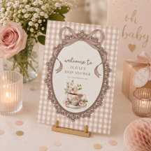 A Baby is Brewing Gingham Coffee Baby Shower