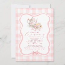 A Baby is Brewing Girl Baby Shower Pink Tea Party