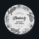 A baby is brewing Gothic Flowers tatt Baby Shower Paper Plates<br><div class="desc">"Goth Baby" Collection – a unique blend of delicate flowers and edgy skulls, elegantly crafted in classic black and white. Embrace the unconventional with our baby shower invitations and decor, perfectly designed for those who appreciate the beauty in contrasts. Whether you're celebrating the arrival of a little one or planning...</div>