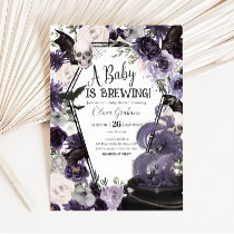 A Baby is Brewing Gothic Halloween Baby Shower Invitation