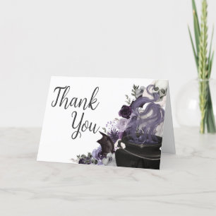 A Baby is Brewing Gothic Halloween Baby Shower Letterpress Thank You Card