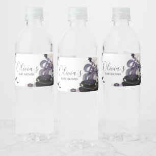 A Baby is Brewing Gothic Halloween Baby Shower Water Bottle Label